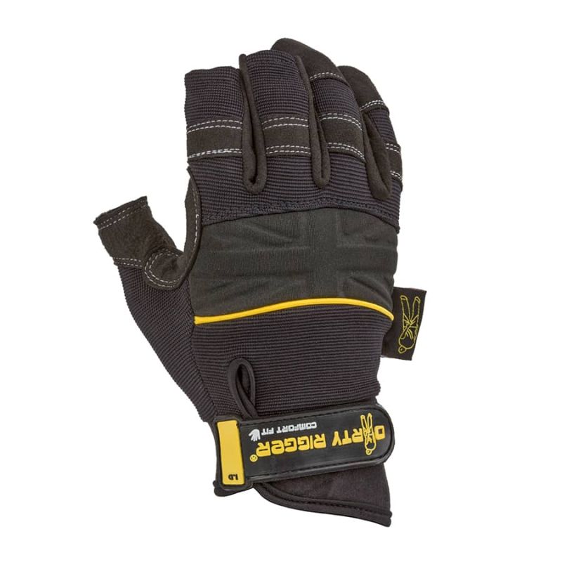Dirty Rigger Comfort Fit BLACK EDITION Full Finger, taille S