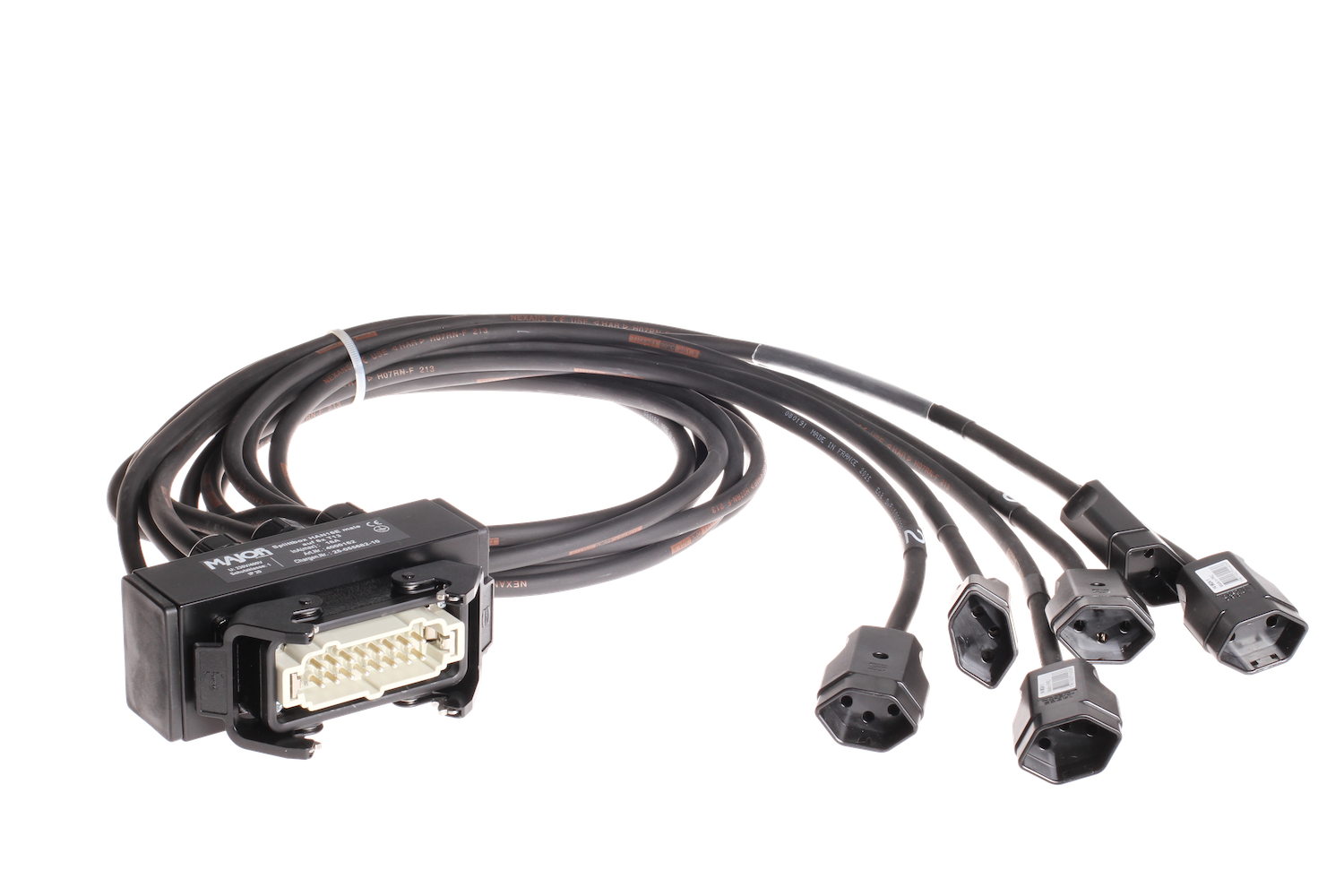 MAJOR Splitter (fouet), Harting HAN 16E mâle sur 6x T13,