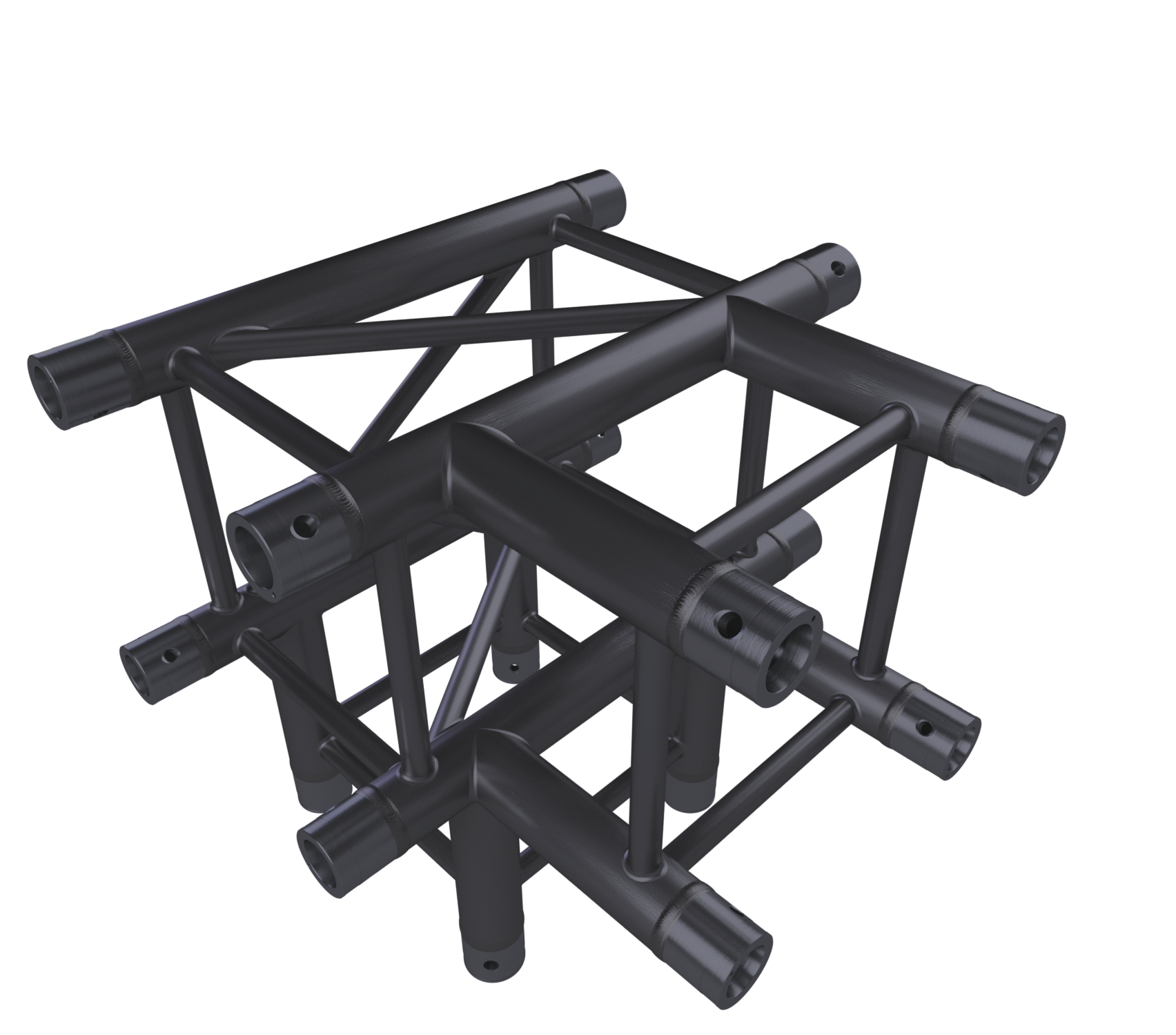 Eurotruss HD34 T-Stück + Down 4-Weg corner 71 x 50 x 50 cm, schwarz