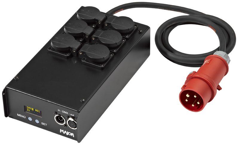 Major Switchpack 6 x T23 mit Anschlusskabel CEE16 DMX512 Major Switchpack DMX 6-Kanal 16 A