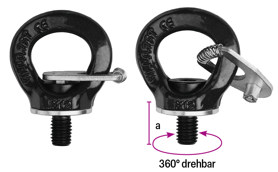 Safetex Anneau de levage GK 8 avec clé de blocage M8 Safetex Anneau de levage GK 8 avec clé de blocage M8