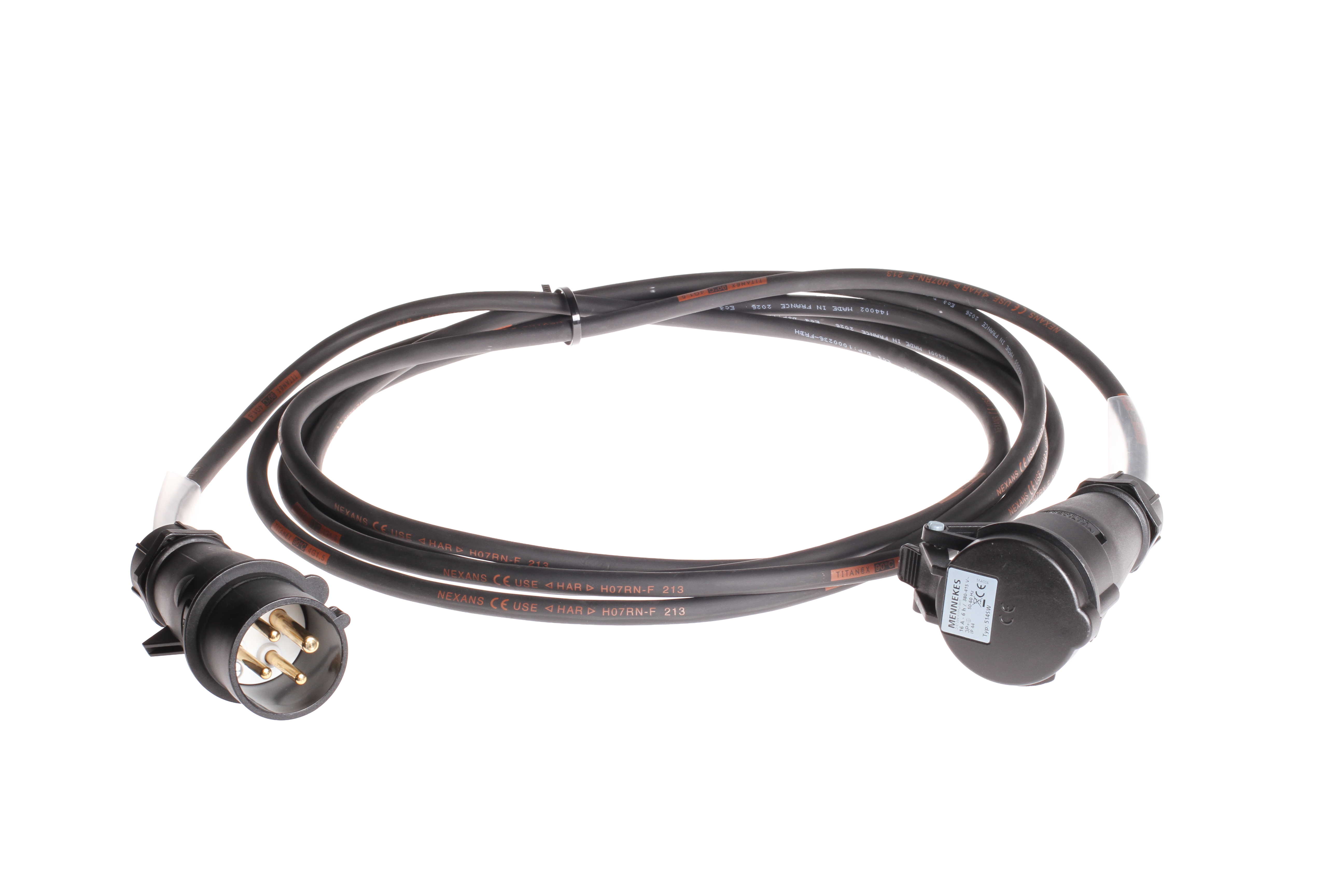 Câble moteur Major CEE16, fiche 4 pôles noire, 4 x 1,5 mm², 5 m