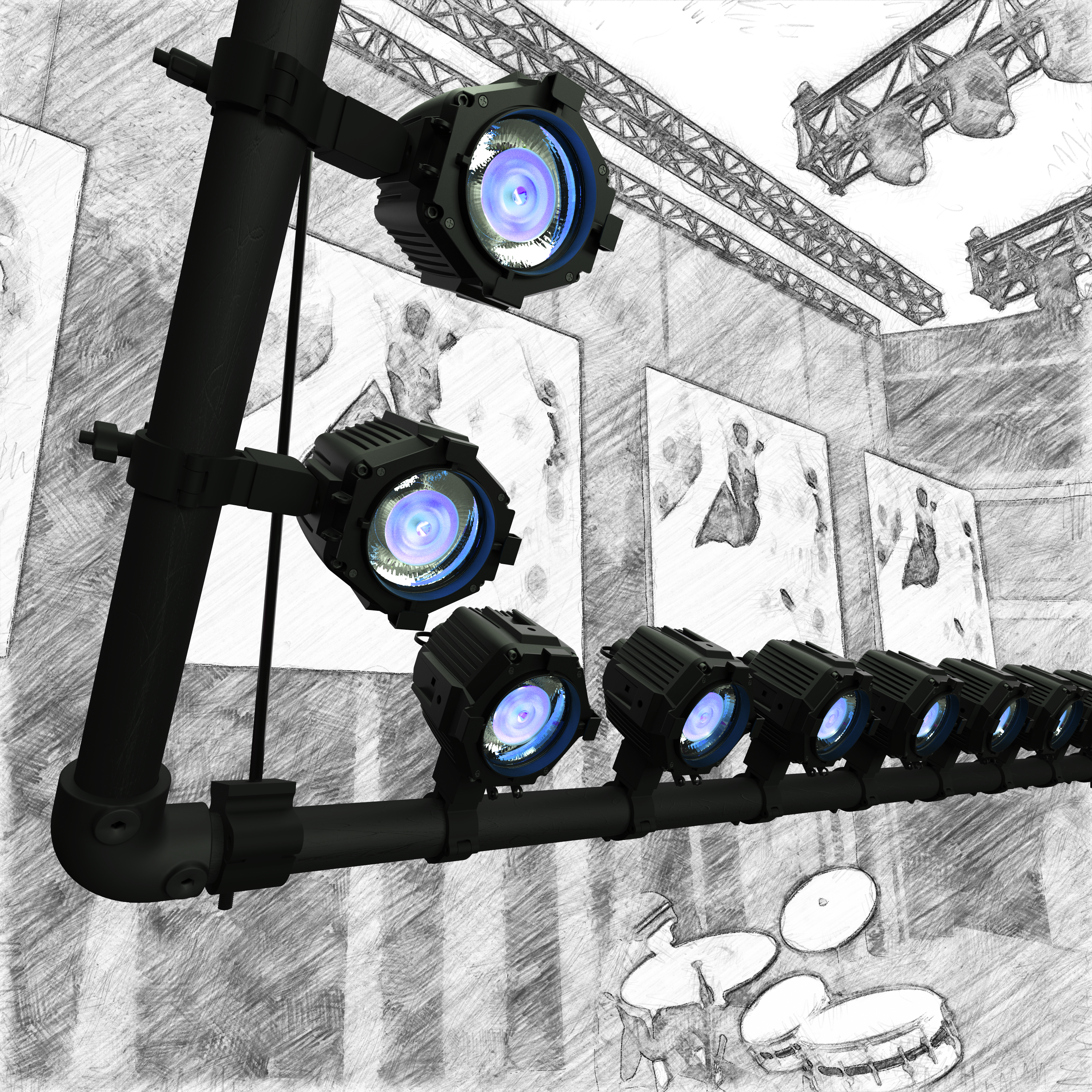 Idée de Martin Atomic Dot Deisgn, disposée en rectangle  Martin Atomic Dot Deisgn Idée