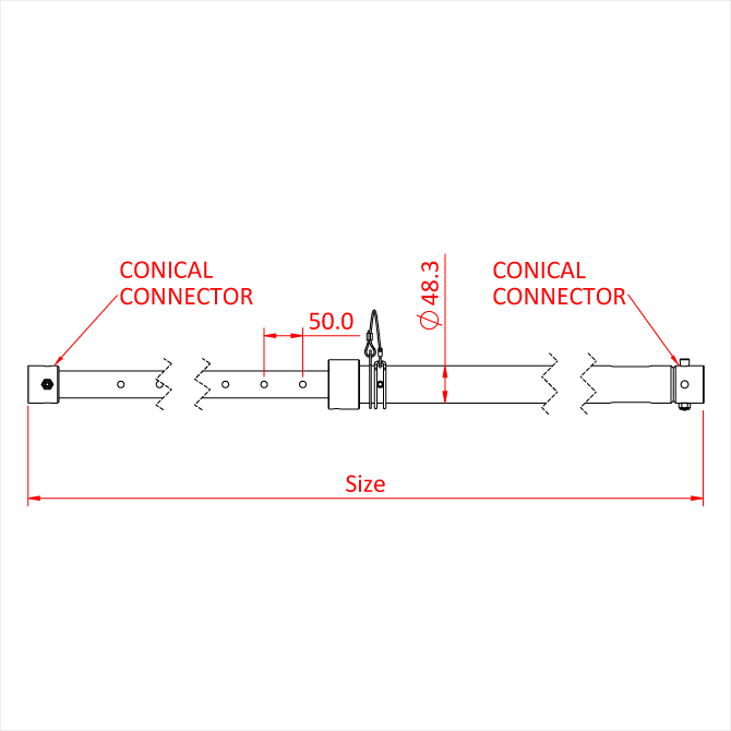 Doughty Engineering Adjustable Modular Extension 1.0M To 1.7M, silber