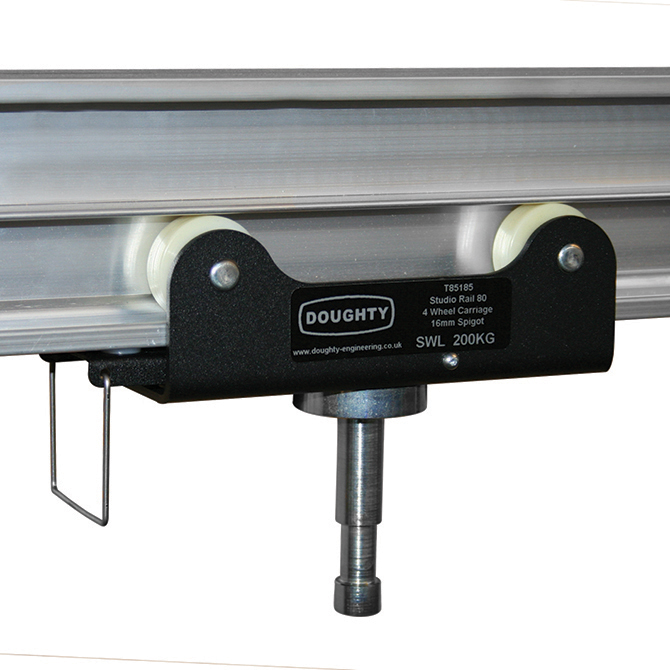 Doughty Engineering Studio Rail 80 Chariot à 4 roues, complet avec tourillon 5/8" (frein) Doughty Engineering Studio Rail 80 Chariot à 4 roues, complet avec tourillon 5/8" (frein)