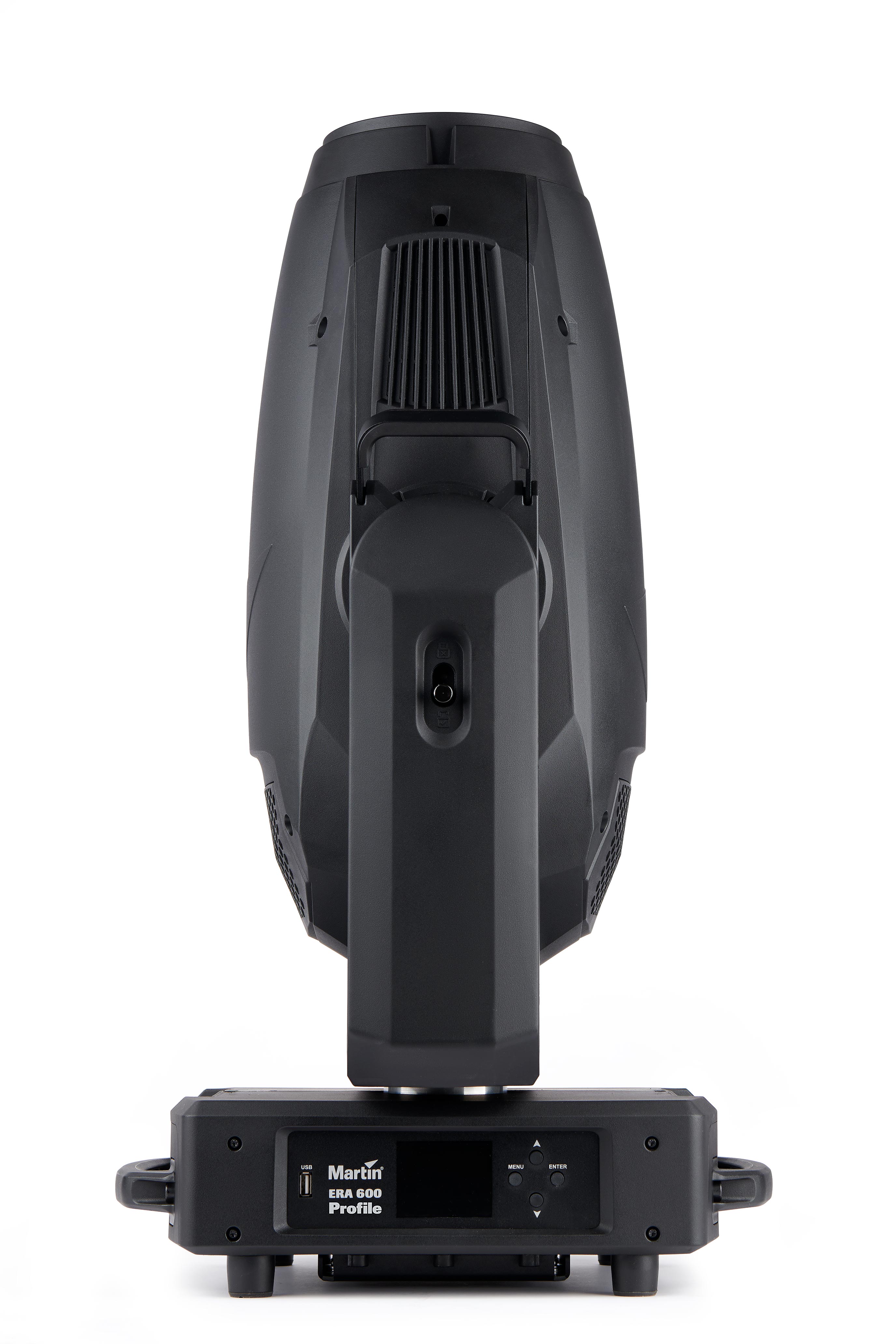 Seitliche Ansicht eines Martin ERA 600 Profile  Spot Moving Heads Martin ERA 400 Performance Blendenschieber Spot Moving Head CMY Gobo Zoom Animation Frost