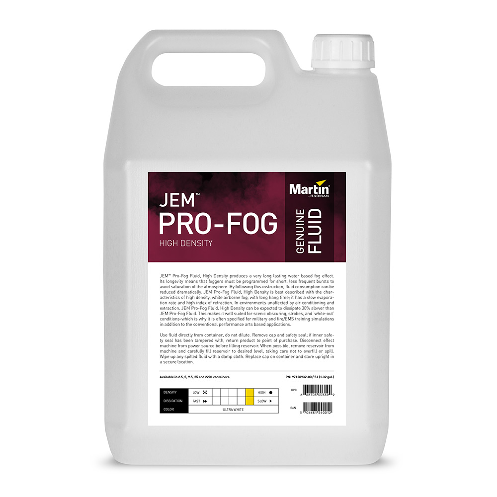 JEM Professional Pro-Fog Fluid, High Density, 4 x 5 l  JEM Professional Pro-Fog Fluid, High Density, 4 x 5 l