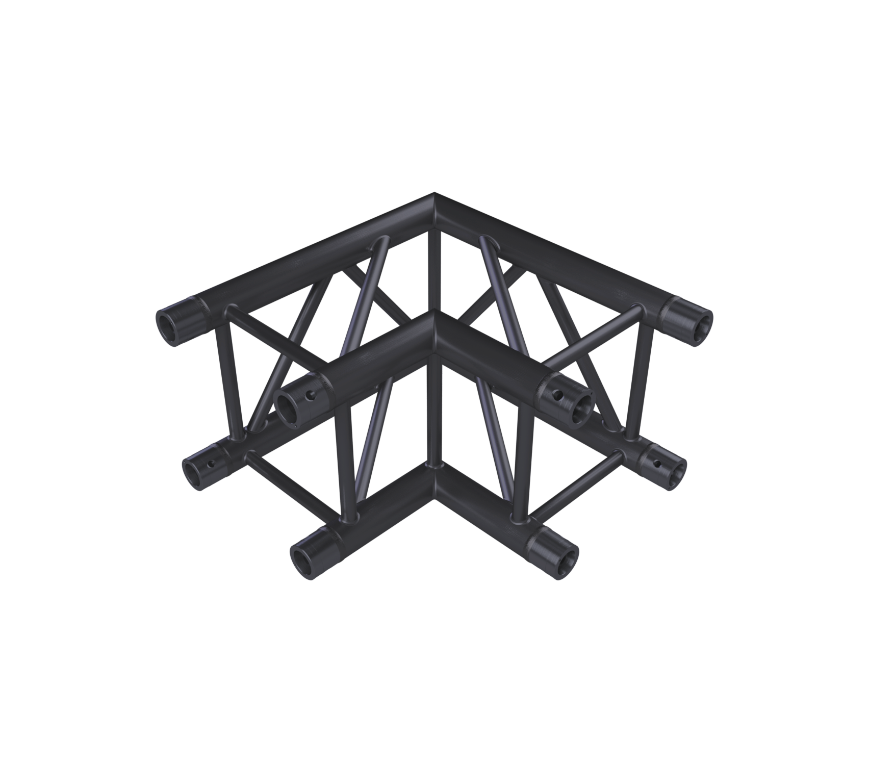 Eurotruss HD34 90° Ecke 2-Weg 50 x 50 cm - Schwarz RAL9005 Fine Structure Coating
