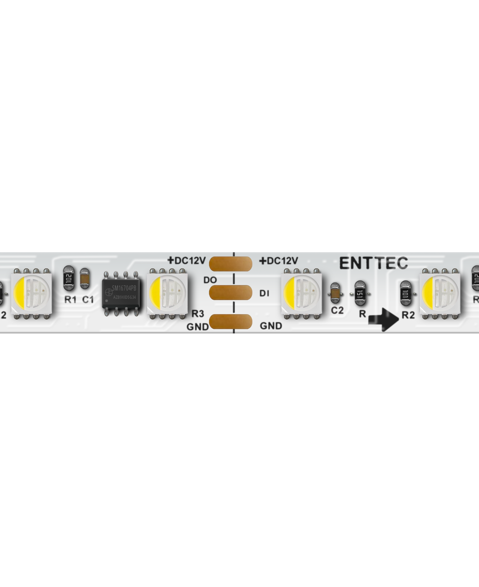 Enttec Pixel Tape, 60 LED/m RGBW 12 V, weiss - Long Range Enttec Pixel Tape, 60 LED/m RGBW 12 V, weiss - Long Range