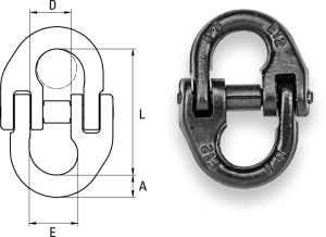 Safetex Connecteur universel 6 mm BLACKLINE