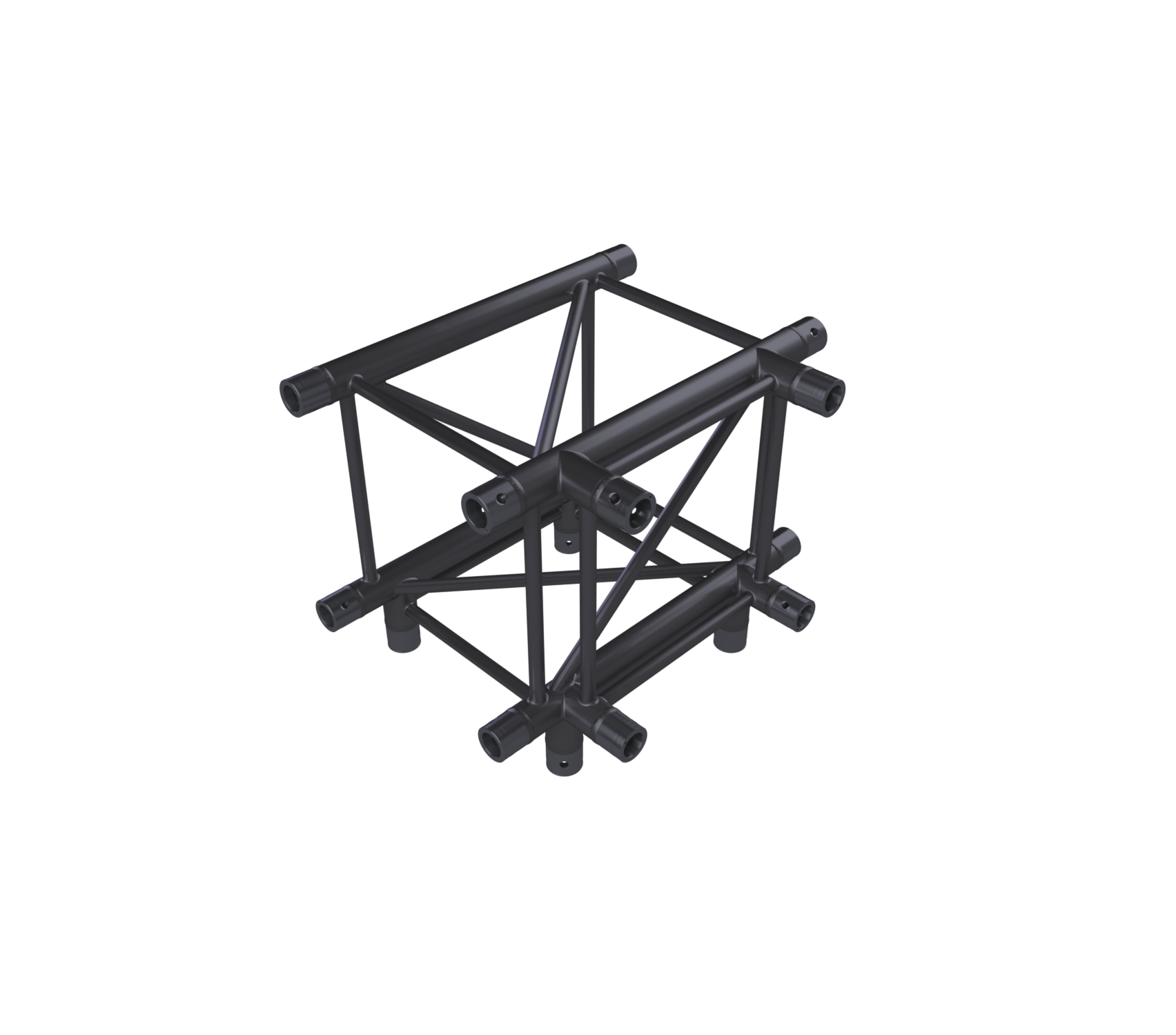 Eurotruss HD44 Pièce en T + Down 4 voies corner 60 x 50 x 50 cm, noir Eurotruss HD44 Pièce en T + Down 4 voies corner 60 x 50 x 50 cm, noir