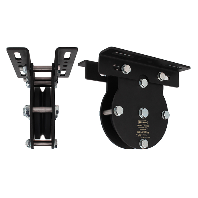 Doughty Engineering 100mm Heavy Duty Pulley (1-rond, pour câble en acier) Doughty Engineering 100mm Heavy Duty Pulley (1-rond, pour câble en acier)