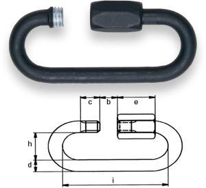 Safetex Kettenschnellverschluss black 4 mm Gr.Öffnung