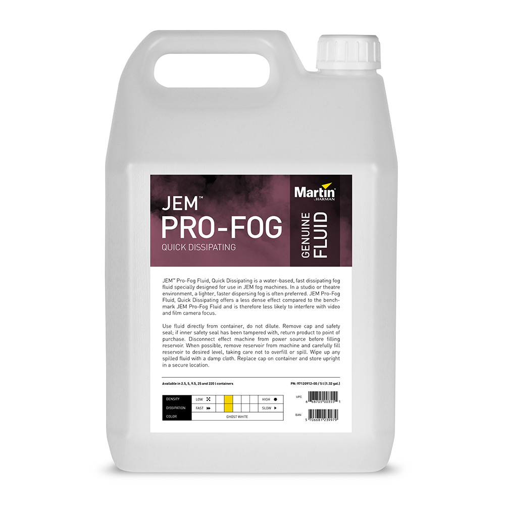 JEM Professional Pro-Fog Fluid, Quick Dissipating, 4 x 5 l JEM Professional Pro-Fog Fluid, Quick Dissipating, 4 x 5 l