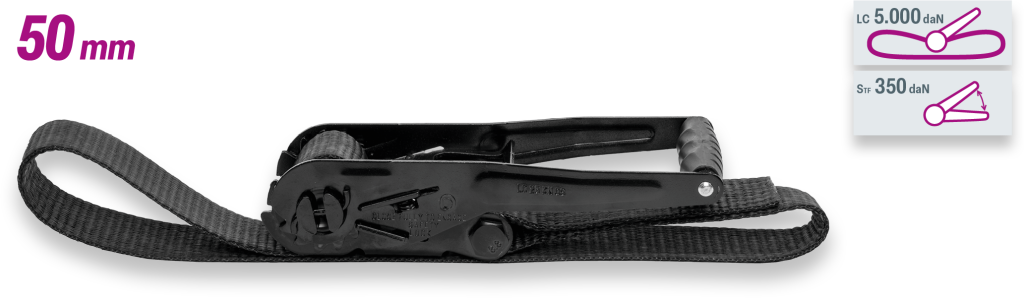 Safetex Zurrgurt 50 mm 1-teilig, Länge 4.00 m BLACKLINE