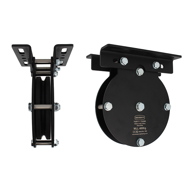 Doughty Engineering 150mm Heavy Duty Pulley (1-rillig,für Stahlseil)