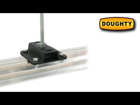 Doughty Engineering Studio Rail Ceiling Bracket 25mm High (Top Hat) avec Rail Clamps